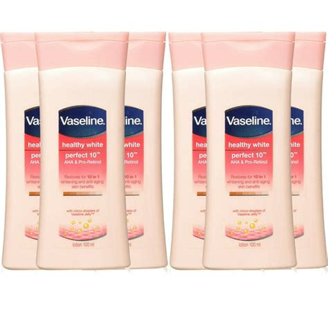 6 Pack Vaseline Healthy White Perfect 10 Anti Aging Body Lotion 100ml