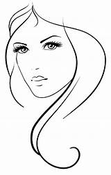 Line Drawings Drawing Faces Face Women Girl Clipart Woman Sketch Easy Beautiful Stroke Lady Silhouette Makeup Fashion sketch template