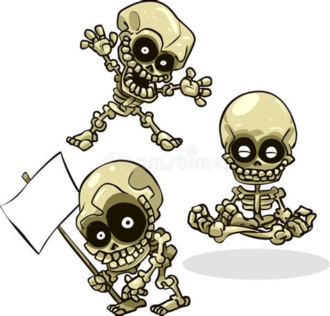 vector cartoon halloween skeletons stock vector