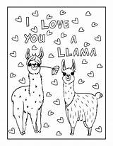 Coloring Lama Ausmalbild Malvorlagen Sloth Valentines Llamas Colorin Valentinstag Sloths sketch template