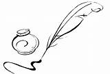 Quill Clipart Ink Feather Clip Library Cliparts sketch template