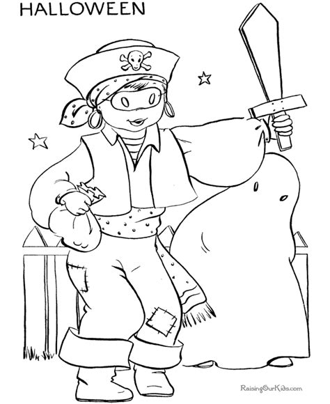 fun halloween costume coloring pages pirate