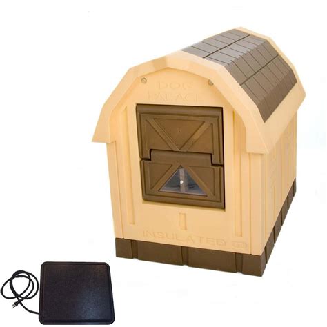 dog palace insulated dog house  heating pad large  dimensions