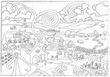 Coloring Adults Pages Large Colouring Adult Printable Town Detailed Children Country Definition High Little Landscape Designs Moses sketch template