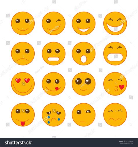 emoticons set  white background emoji stock vector royalty