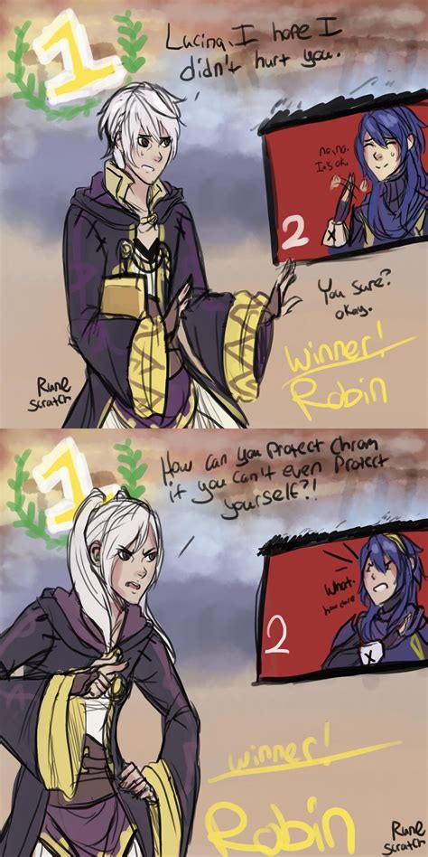i hear robin male apologize every time he beats lucina never played