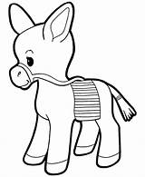 Donkey Coloring Printable Animals Drawing sketch template