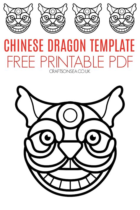 printable chinese dragon template crafts  sea