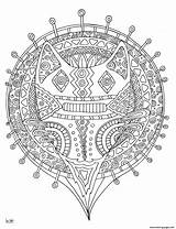 Coloring Pages Tribal Pattern Forest Cat Adults Printable Folk Book Animals Zentangle Color sketch template