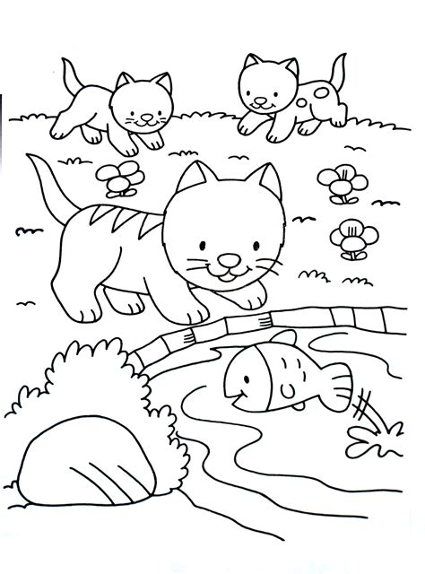 print cat  animals adult coloring pages
