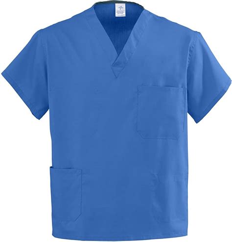 amazoncom medline reversible scrub top ang cc  pocket  large ceil blue clothing