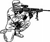 Soldier Coloring Rifle Vector Pages Freevectors Wecoloringpage Military sketch template