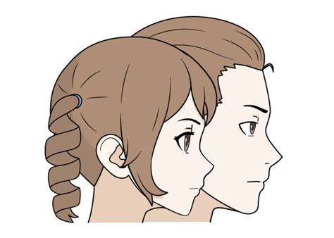 draw anime manga male female hair animeoutline