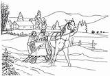 Coloring Sleigh Ride Pages Book Country Winter Enjoying Living Christmas sketch template