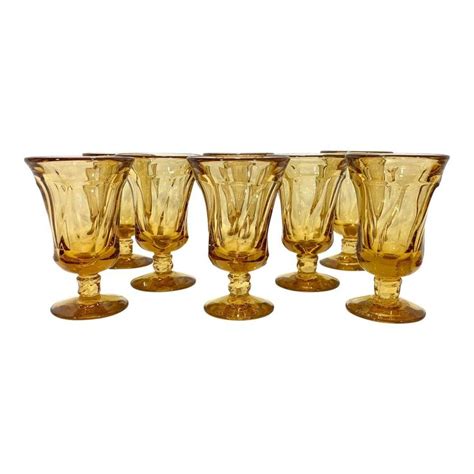 Fostoria Light Amber Tea Goblets Set Of 8 Fostoria Fostoria Glass