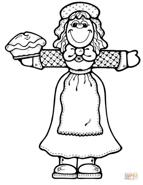 pilgrim girl coloring page  printable coloring pages