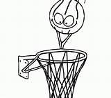Basketball Hoop Drawing Ball Getdrawings Coloring sketch template