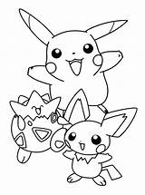 Pages Coloring Pichu Pikachu Getcolorings sketch template