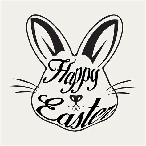 happy easter bunny face  teeth  vector art  vecteezy