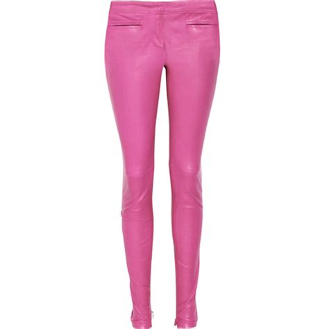 sophia pink leather pants leathersure women