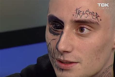 siberian teen had half of his face tattooed with a skull