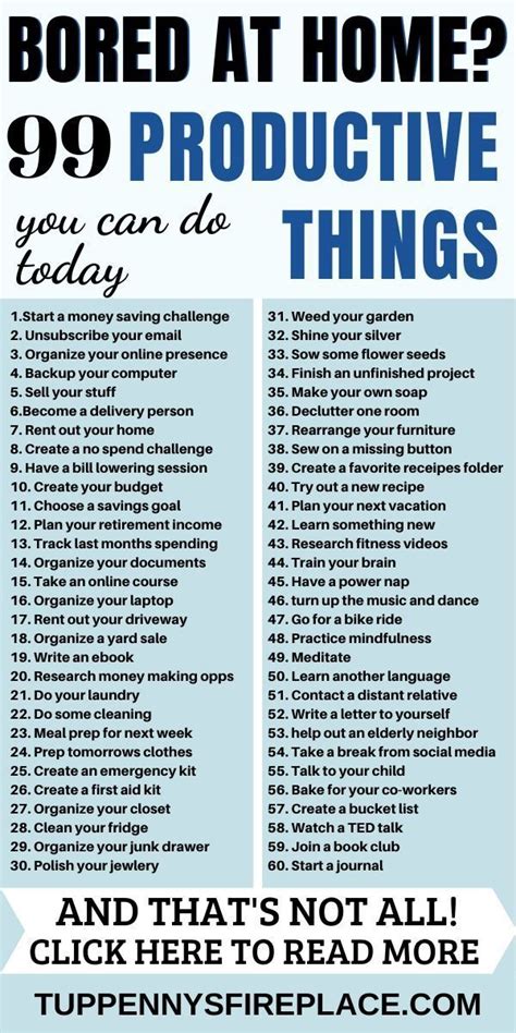 99 Productive Things To Do With No Money And Have Fun Productive