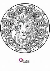 Mandala Coloring Lion Bubakids Printable Pages sketch template