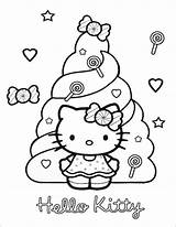 Kitty Hello Coloring Pages Birthday Candy Candies Happy Printable Kids Print Color Colouring Getcolorings Books Disney Card sketch template