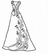 Coloring Dress Pages Wedding Clipart Library Flowers sketch template