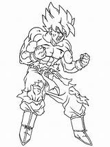 Super Coloring Saiyan Goku Pages Template sketch template