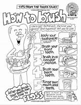 Dental Coloring Pages Hygiene Teeth Kids Health Brush Brushing Oral Habits Good Printable Floss Activities Children Activity Care Month Chart sketch template