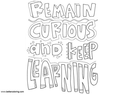 growth mindset coloring pages remain curious   learning