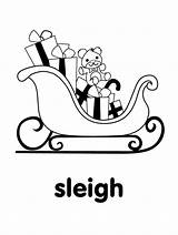 Sleigh Coloring Pages Printable Kids sketch template