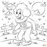 Coloring Clown Pages Evil Printable Supercoloring Categories sketch template