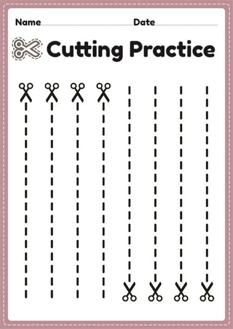 printable cutting exercises  preschool printable templates