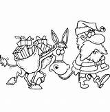 Donkey Coloring Mexican Walking Santa Pages sketch template