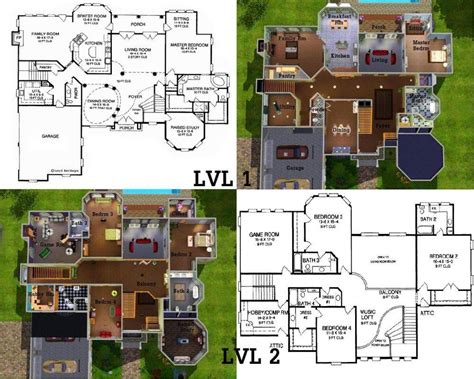 sims  mansion floor plan home