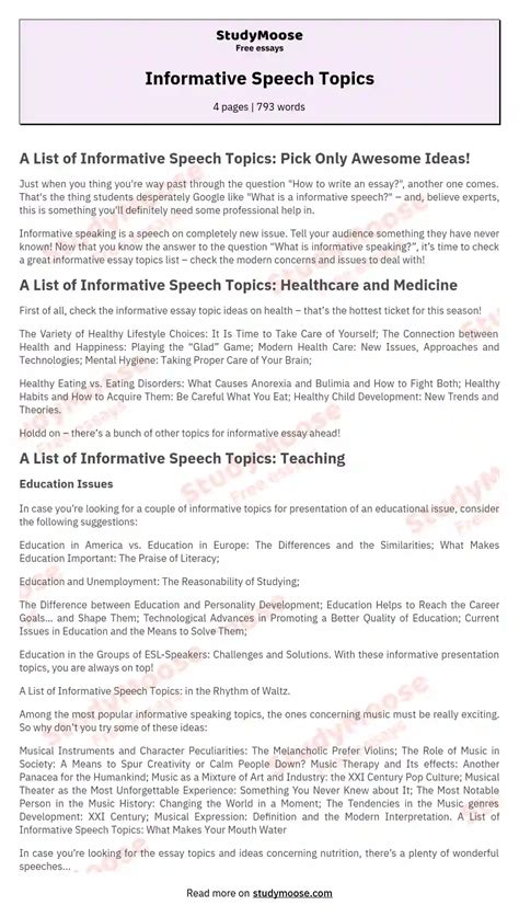 popular informative speech topics  informative speech topics