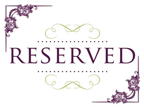 reserved table signs printable