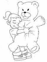 Coloring Bear Hug Pages sketch template