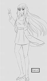 Lineart Chii Chobits sketch template