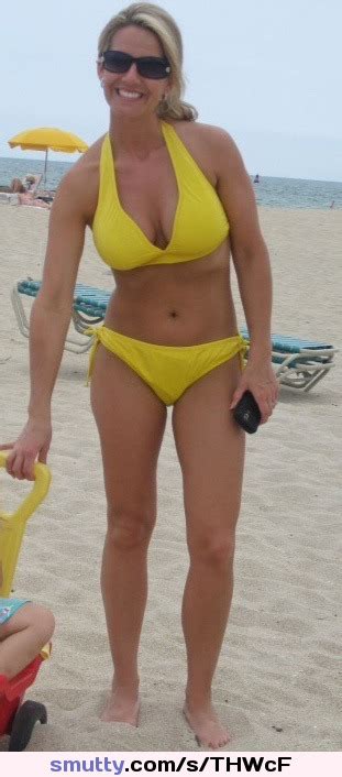 Blonde Milf Beach Vacation Bikini Sunglasses
