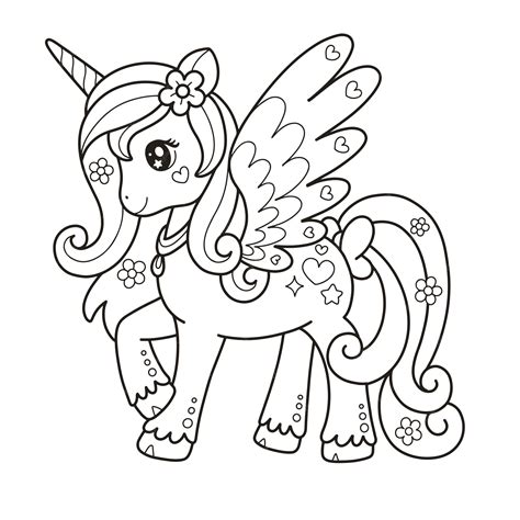 pony unicorn coloring page