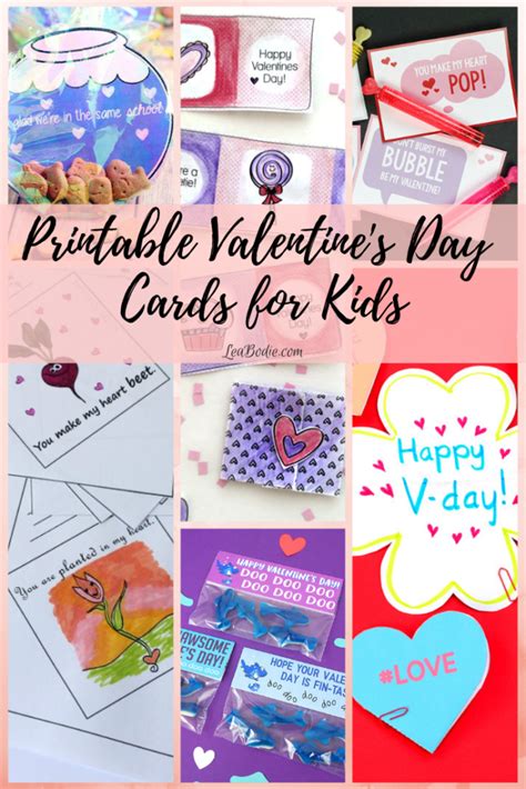 printable valentines day cards  kids