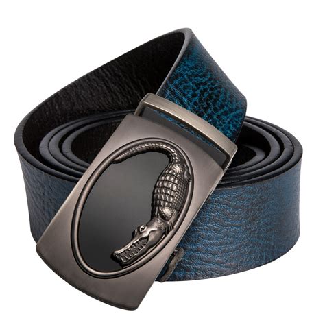 brand designer fashion automatic buckle blue belts  men high quality