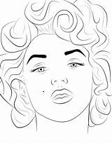 Monroe Marilyn Coloring Pages Face Printable Daum Via sketch template