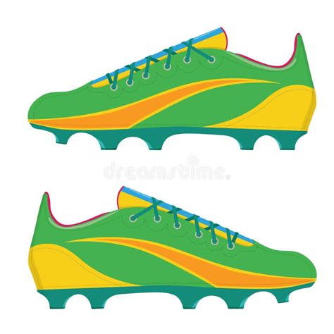 vector illustration  football soccer boots isolated   white