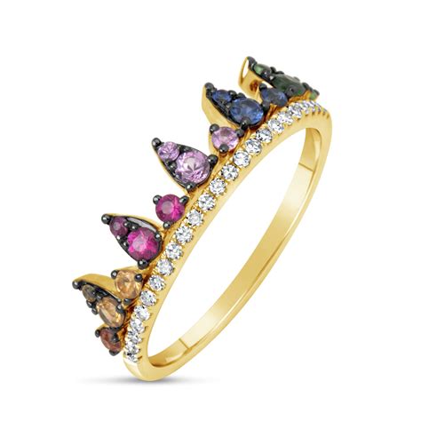 dilamani jewelry rainbow sapphire diamond ring