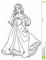 Princess Coloring Pages Beautiful Dress Pretty Drawing Color Printable Portrait Getcolorings Lineart Figure Getdrawings sketch template