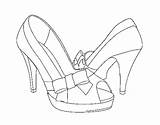 Bow Coloring Shoes Coloringcrew sketch template